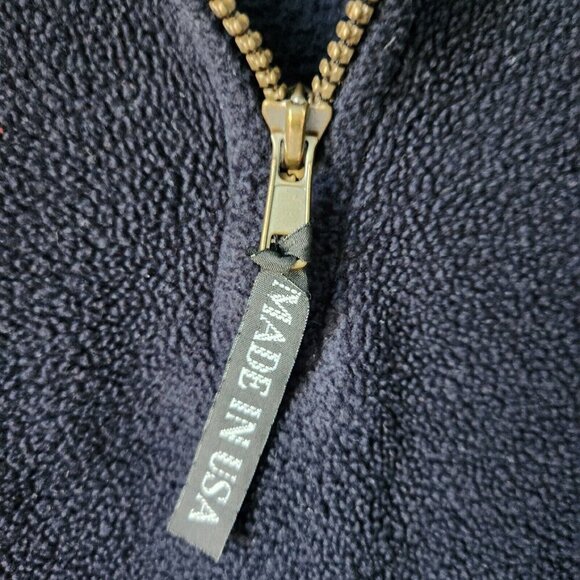 Polar Graphic Vtg Blue Embroidered Maui Hawaii 1/4 Zip Pullover Fleece USA Made - Picture 4 of 14